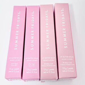 4pc(Birthday Cake 2+Pink Sugar 2)Summer Fridays Lip Butter Balm Conditioning Lip